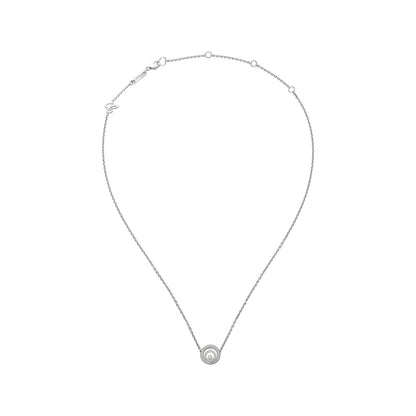 Chopard Happy Diamonds necklace in 18k ethical white gold with moving diamonds view 3