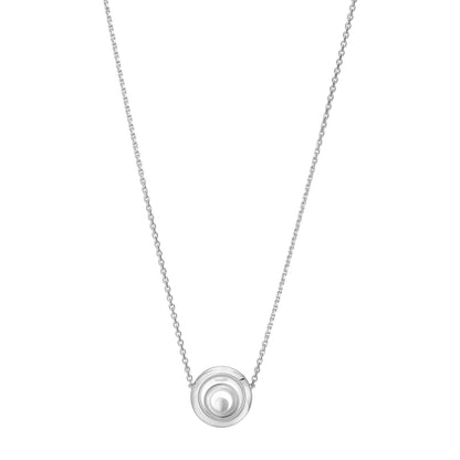 Chopard Happy Diamonds necklace in 18k ethical white gold with moving diamonds view 4