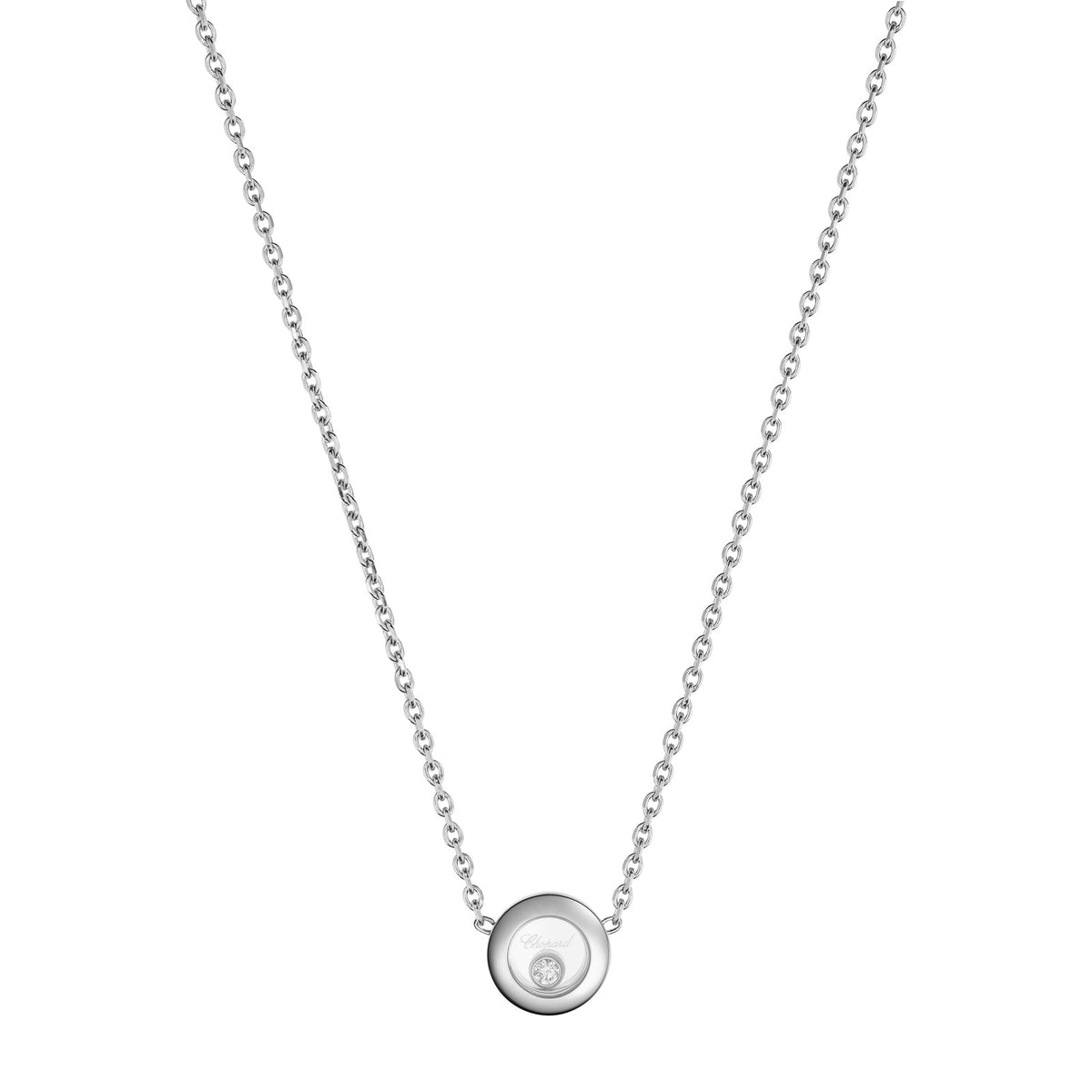 Chopard Happy Diamonds necklace in 18k ethical white gold with moving diamonds