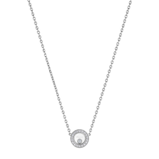 Chopard Happy Diamonds necklace in 18k ethical white gold with moving diamonds