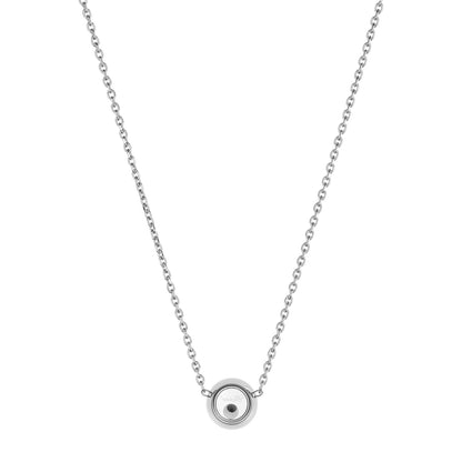 Chopard Happy Diamonds necklace in 18k ethical white gold with moving diamonds view 4