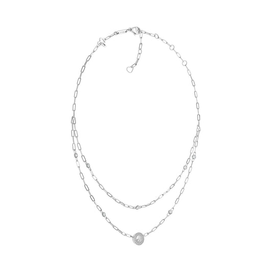 Chopard Happy Diamonds necklace in 18k ethical white gold with moving diamonds view 2