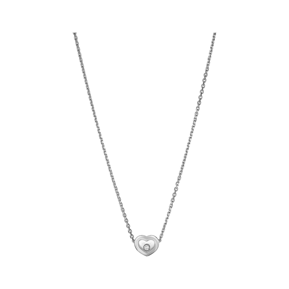 Chopard Happy Diamonds necklace in 18k ethical white gold with moving diamonds