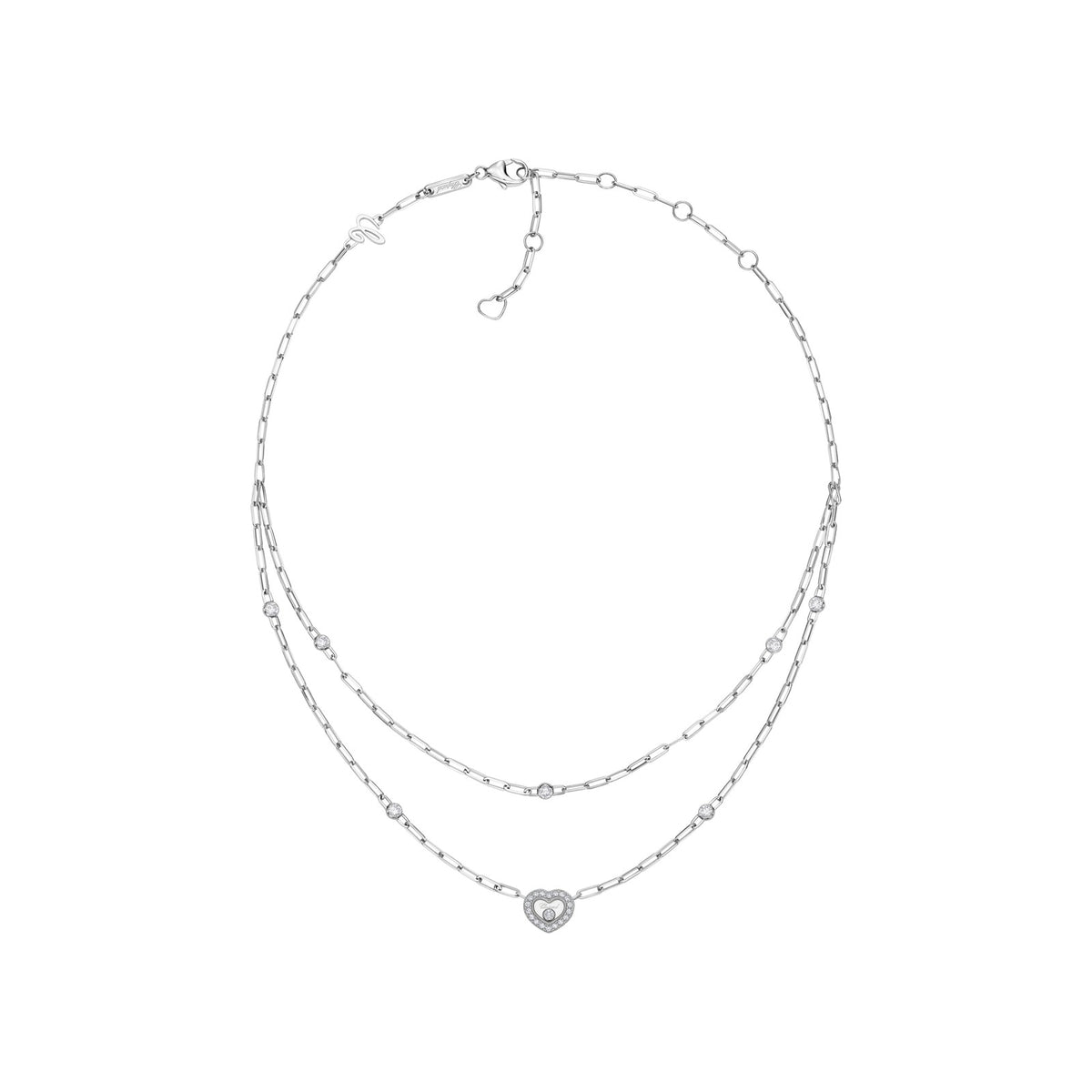 Chopard Happy Diamonds necklace in 18k ethical white gold with moving diamonds