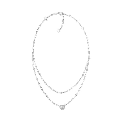 Chopard Happy Diamonds necklace in 18k ethical white gold with moving diamonds view 2