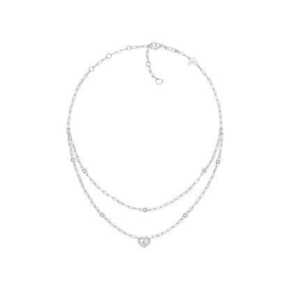 Chopard Happy Diamonds necklace in 18k ethical white gold with moving diamonds view 3