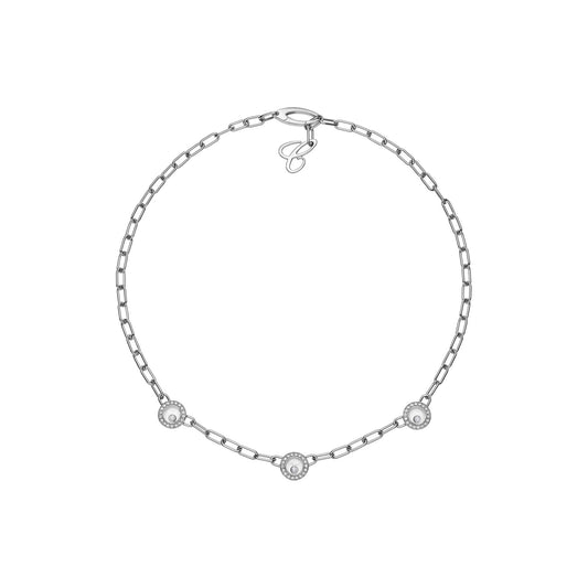 Chopard Happy Diamonds necklace in 18k ethical white gold with moving diamonds