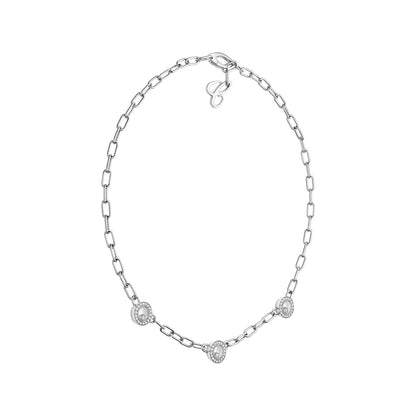 Chopard Happy Diamonds necklace in 18k ethical white gold with moving diamonds view 2