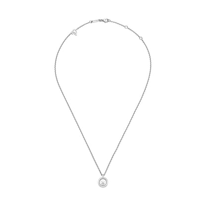 Chopard Happy Diamonds necklace in 18k ethical white gold with diamonds view 3