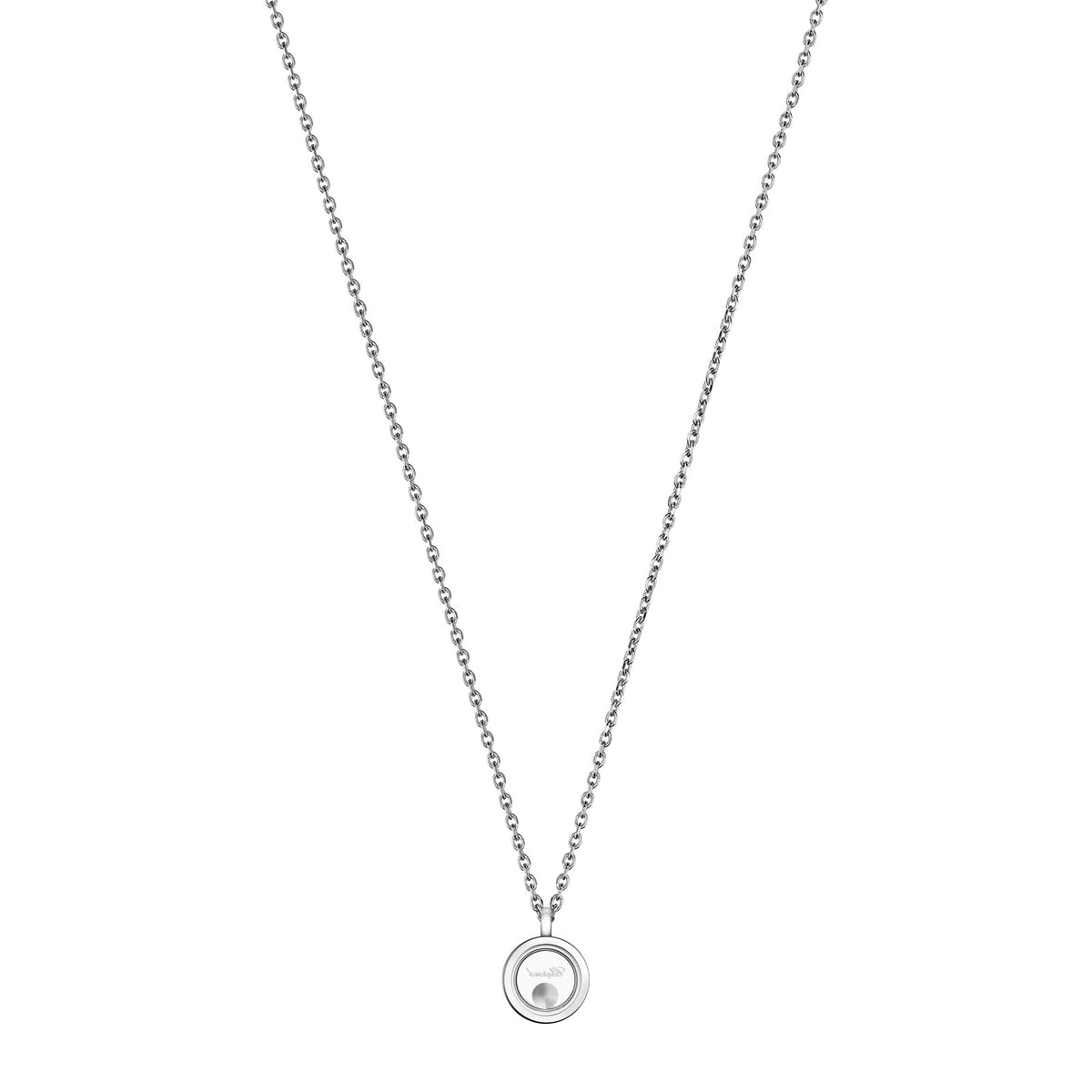 Chopard Happy Diamonds necklace in 18k ethical white gold with diamonds view 4