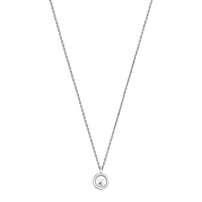 Chopard Happy Diamonds necklace in 18k ethical white gold with diamonds view 4