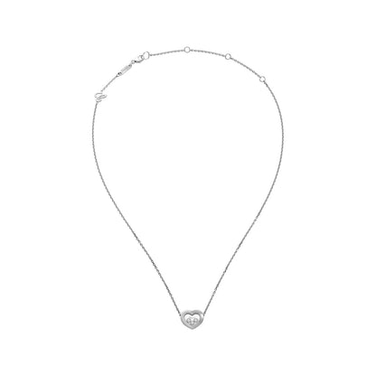 Chopard Happy Diamonds necklace in 18k ethical white gold with moving diamonds view 3