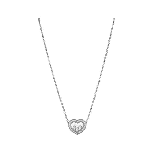 Chopard Happy Diamonds necklace in 18k ethical white gold with moving diamonds