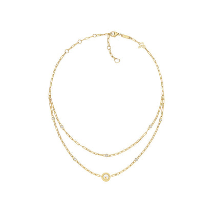 Chopard Happy Diamonds necklace in 18k ethical yellow gold with moving diamonds view 3