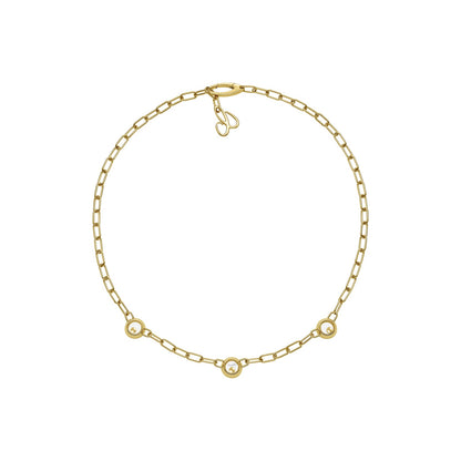 Chopard Happy Diamonds necklace in 18k ethical yellow gold with moving diamonds view 3