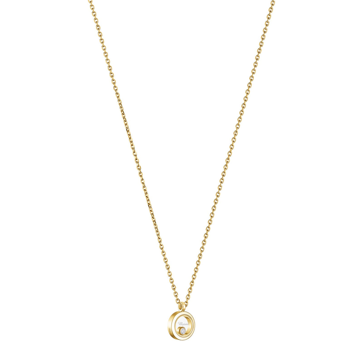 Chopard Happy Diamonds necklace in 18k ethical yellow gold with diamonds view 2