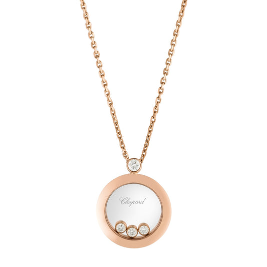 Chopard Happy Diamonds pendant in 18k ethical rose gold with moving diamonds