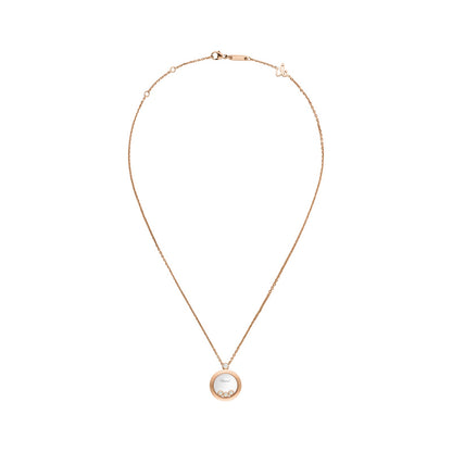 Chopard Happy Diamonds pendant in 18k ethical rose gold with moving diamonds view 3