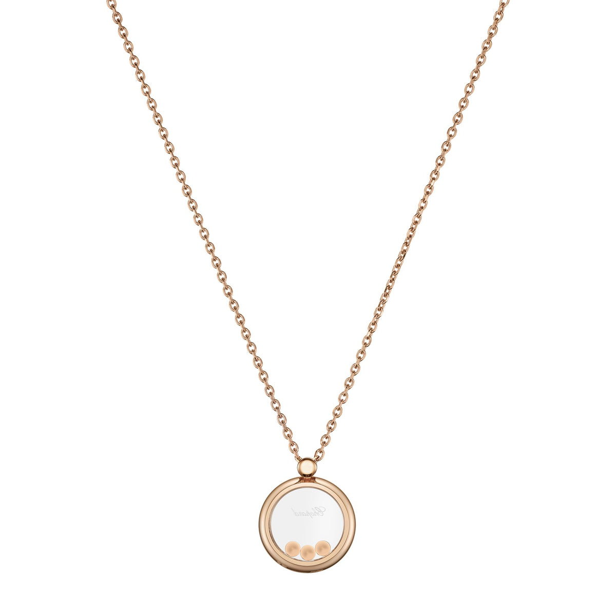 Chopard Happy Diamonds pendant in 18k ethical rose gold, view 3