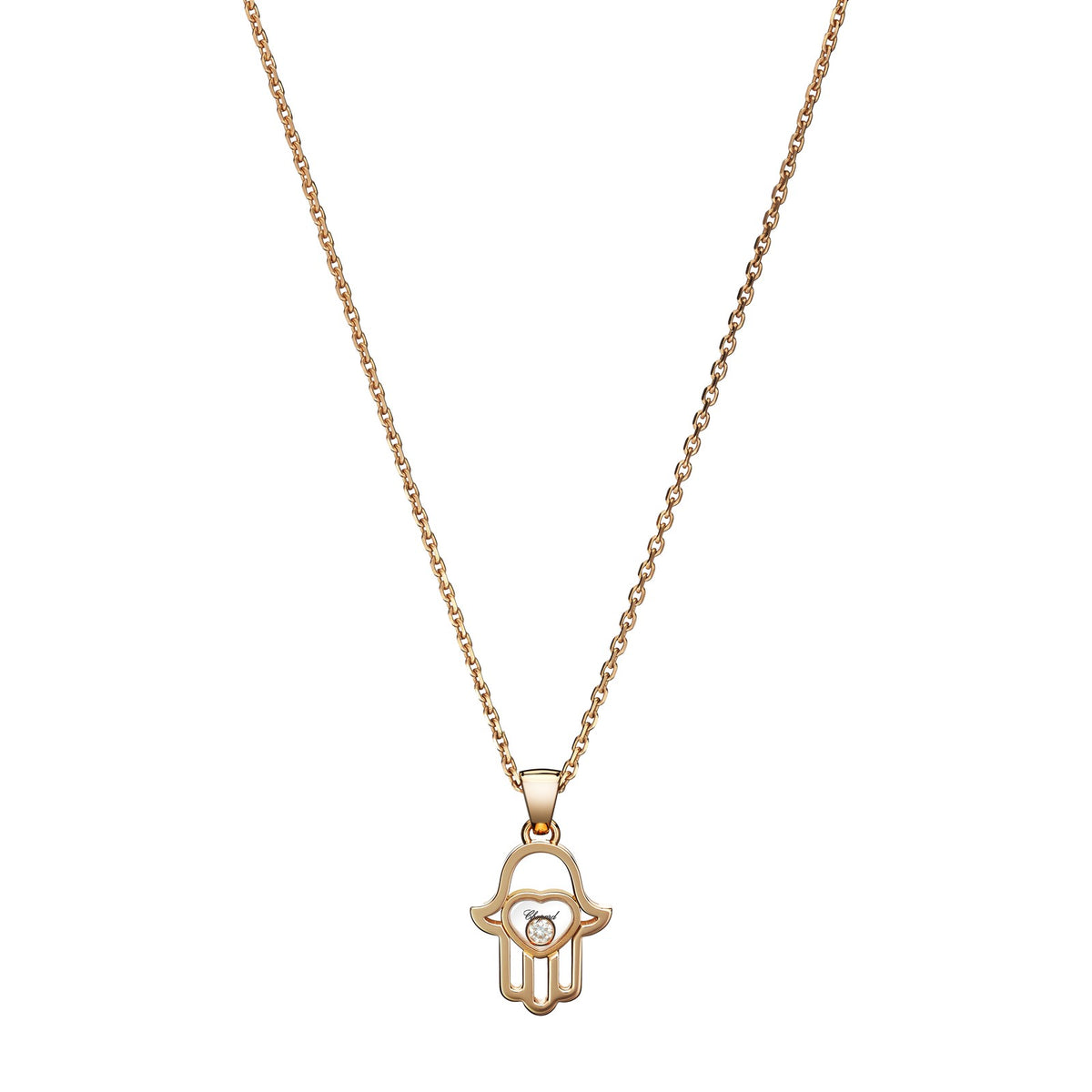 Chopard Happy Diamonds pendant in 18k ethical rose gold with moving diamonds