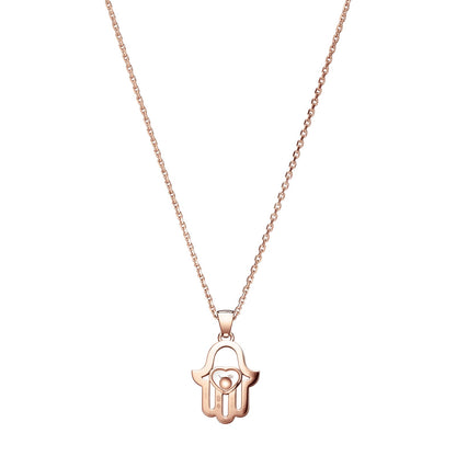 Chopard Happy Diamonds pendant in 18k ethical rose gold with moving diamonds view 4