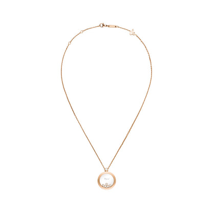 Chopard Happy Diamonds pendant in 18k ethical rose gold with moving diamonds, view 3