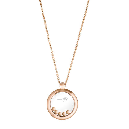 Chopard Happy Diamonds pendant in 18k ethical rose gold with moving diamonds, view 4