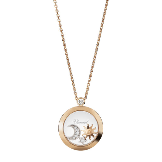 Chopard Happy Diamonds pendant in 18k ethical rose gold with moving diamonds