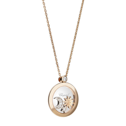Chopard Happy Diamonds pendant in 18k ethical rose gold with moving diamonds, view 2