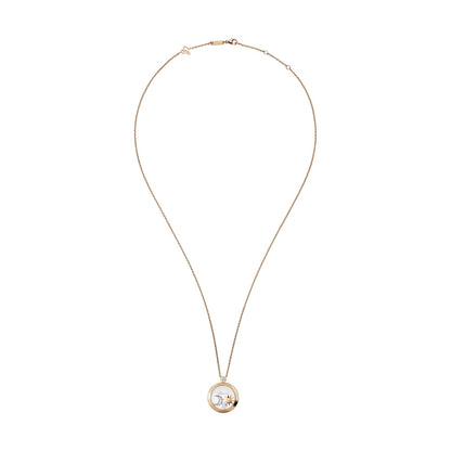 Chopard Happy Diamonds pendant in 18k ethical rose gold with moving diamonds, view 3