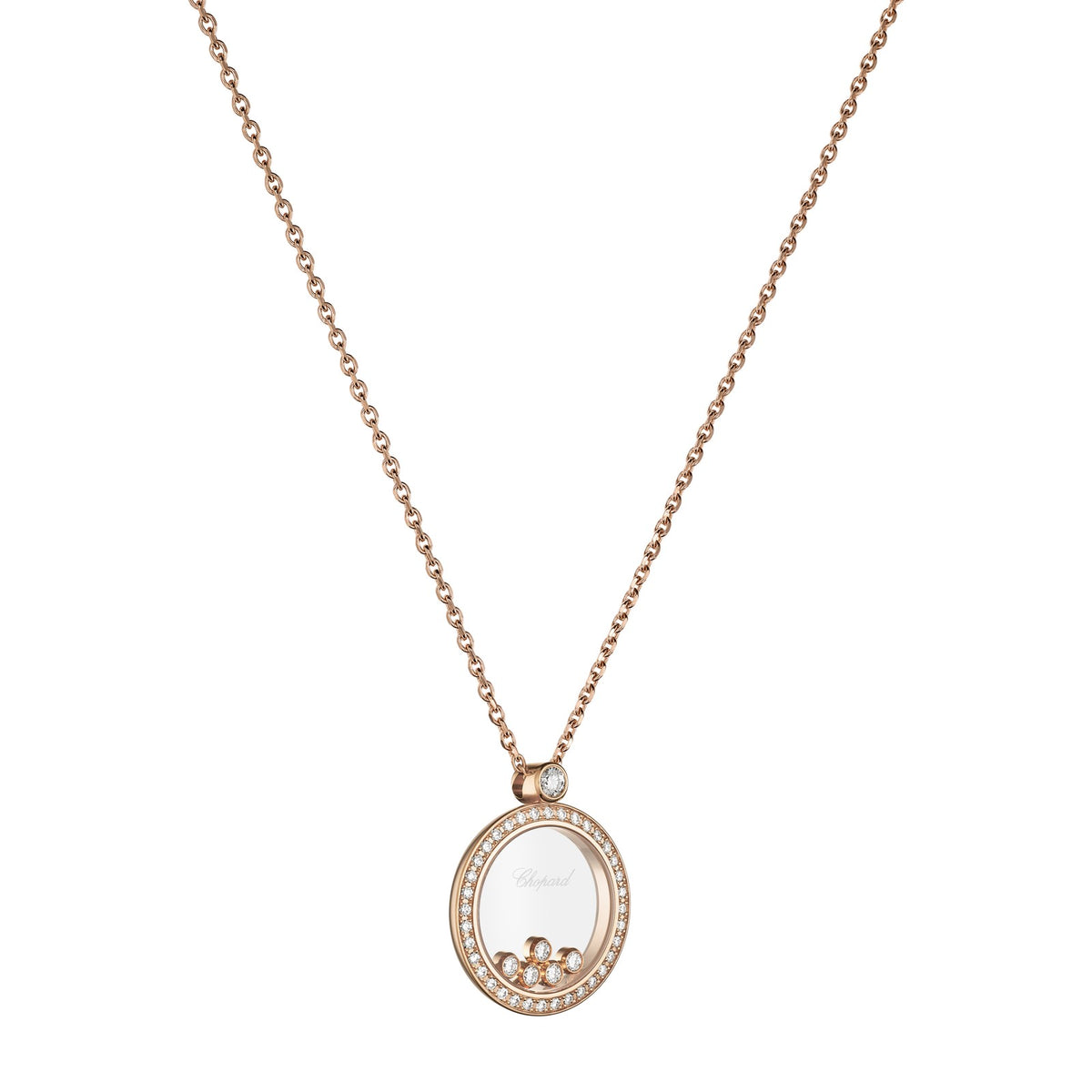 Chopard Happy Diamonds pendant in 18k ethical rose gold, view 2