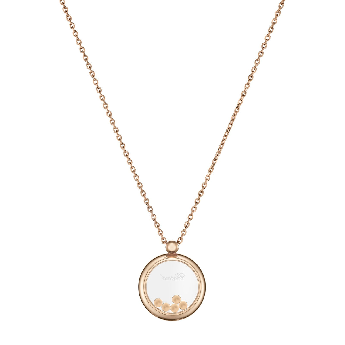 Chopard Happy Diamonds pendant in 18k ethical rose gold, view 3