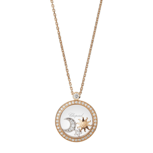Chopard Happy Diamonds pendant in 18k ethical rose gold with moving diamonds