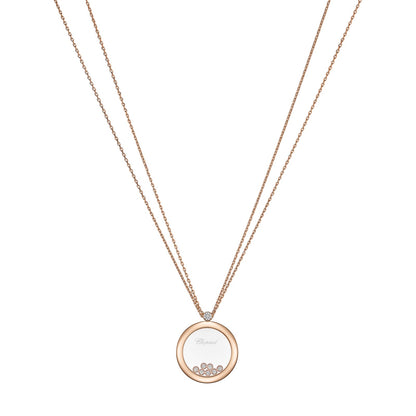 Chopard Happy Diamonds pendant in 18k ethical rose gold with moving diamonds