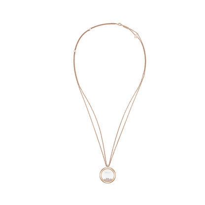 Chopard Happy Diamonds pendant in 18k ethical rose gold with moving diamonds, view 3