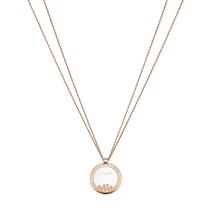 Chopard Happy Diamonds pendant in 18k ethical rose gold with moving diamonds, view 4