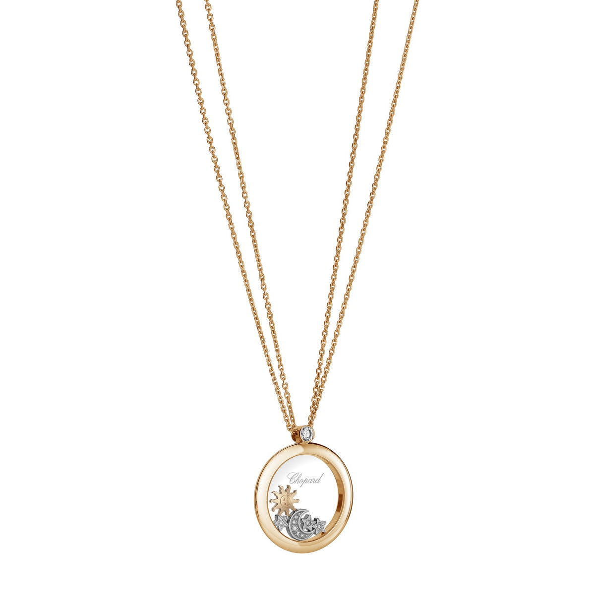 Chopard Happy Diamonds pendant in 18k ethical rose gold, view 2