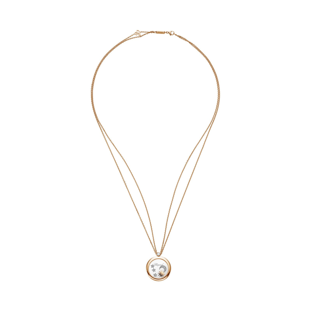 Chopard Happy Diamonds pendant in 18k ethical rose gold, view 3