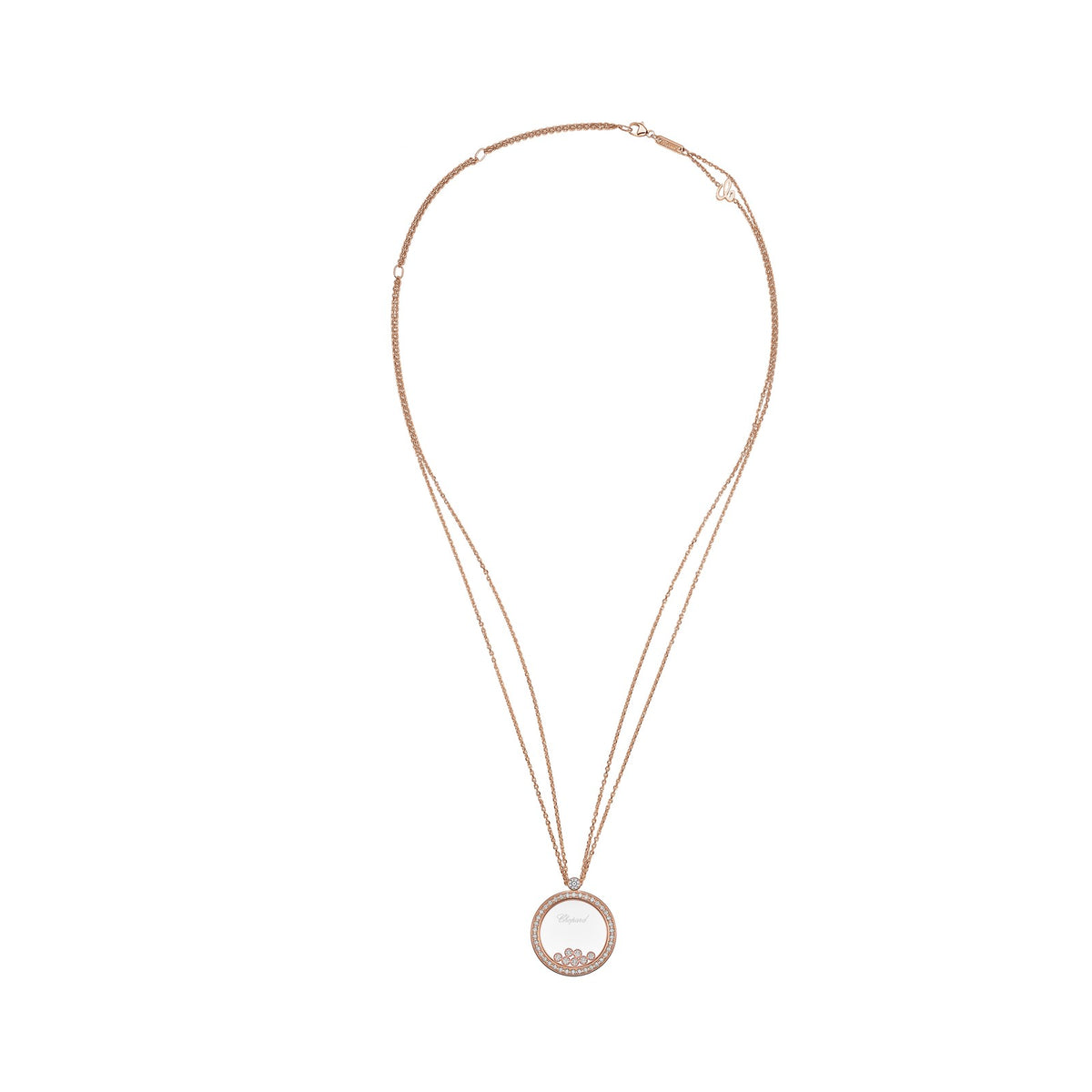 Chopard Happy Diamonds pendant in 18k ethical rose gold, view 3