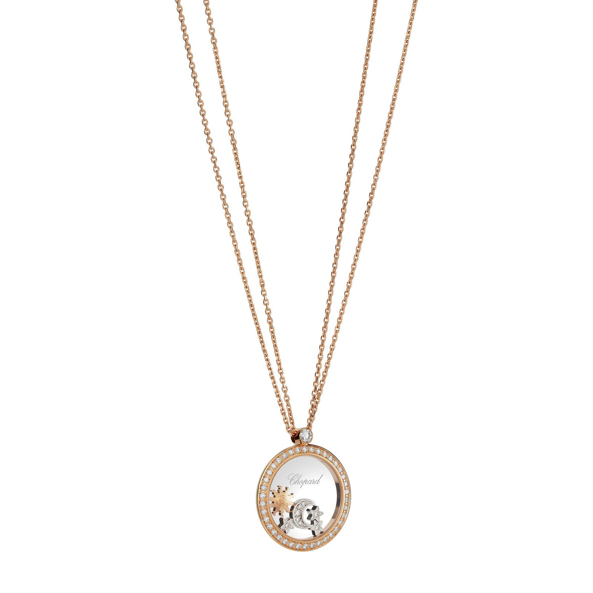 Chopard Happy Diamonds pendant in 18k ethical rose gold, view 2