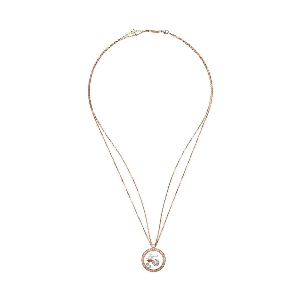 Chopard Happy Diamonds pendant in 18k ethical rose gold, view 3
