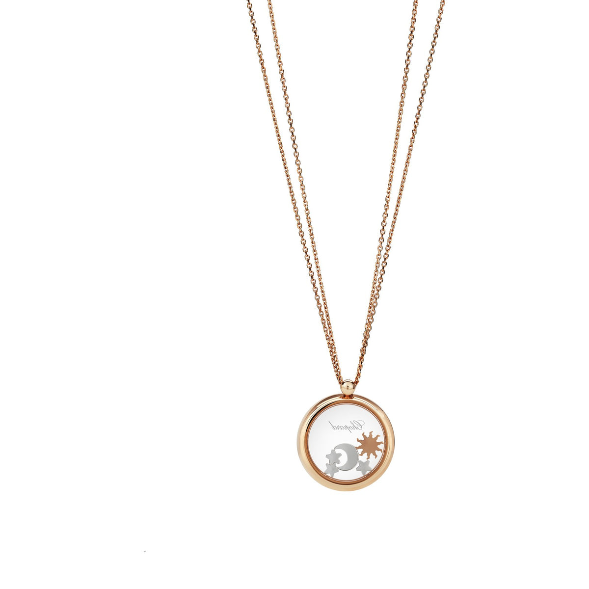 Chopard Happy Diamonds pendant in 18k ethical rose gold, view 4