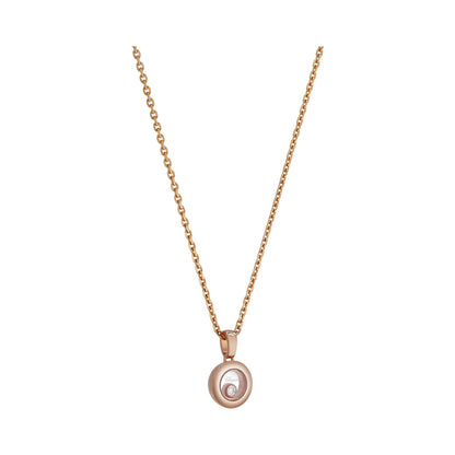 Chopard Happy Diamonds pendant in 18k ethical rose gold with moving diamonds, view 2