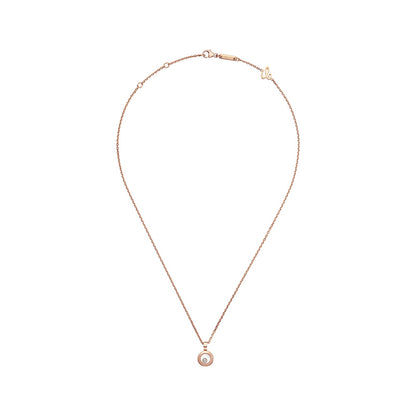 Chopard Happy Diamonds pendant in 18k ethical rose gold with moving diamonds, view 3