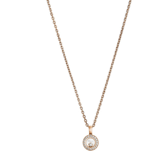 Chopard Happy Diamonds pendant in 18k ethical rose gold with moving diamonds