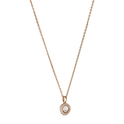 Chopard Happy Diamonds pendant in 18k ethical rose gold with moving diamonds, view 2