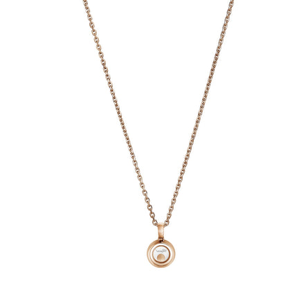 Chopard Happy Diamonds pendant in 18k ethical rose gold with moving diamonds, view 4