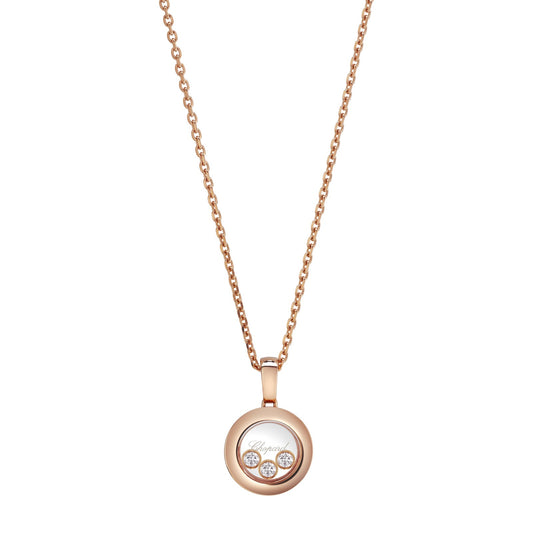 Chopard Happy Diamonds pendant in 18k ethical rose gold with moving diamonds