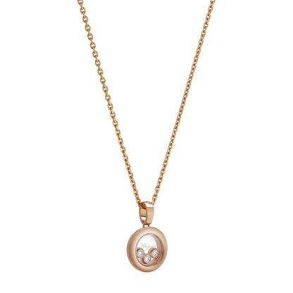 Chopard Happy Diamonds pendant in 18k ethical rose gold with moving diamonds, view 2