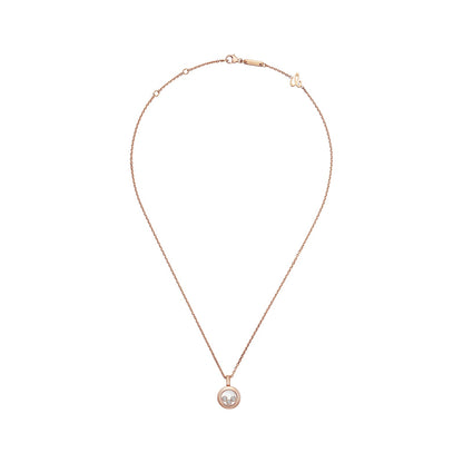 Chopard Happy Diamonds pendant in 18k ethical rose gold with moving diamonds, view 3